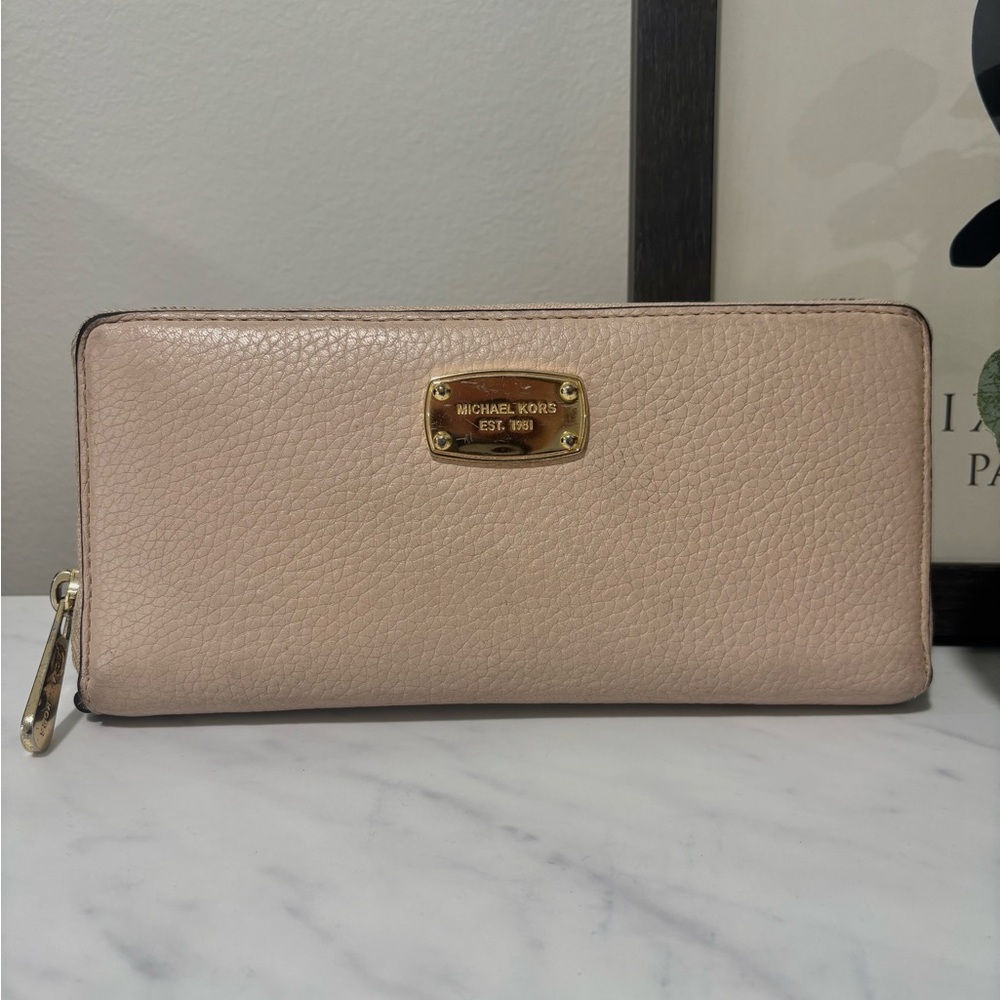 Michael Kors Blush Pink Wallet with Gold Accents